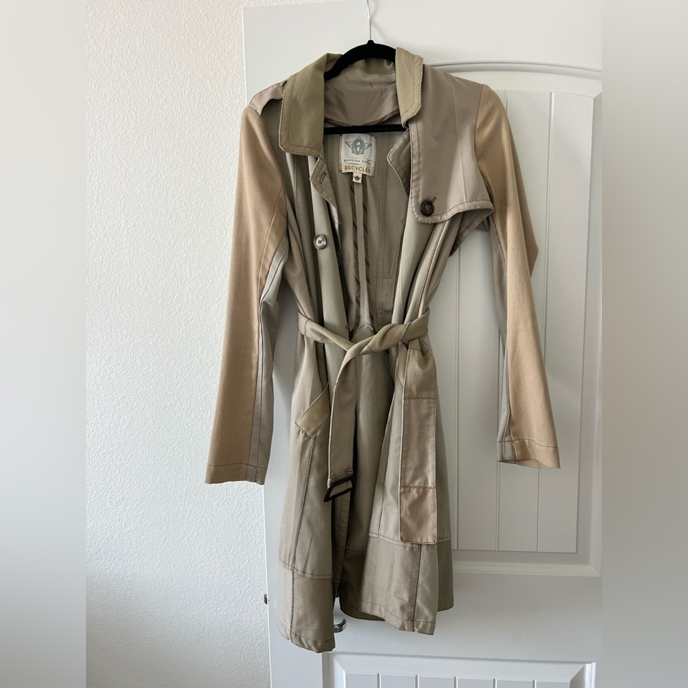 Anthropologie Burning Torch Two Toned Trench Coat Size S